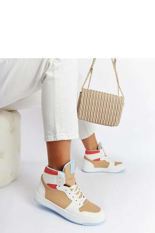 Luxury Eagan Sneakers by Solea in White-Beige Eco Leather, showcasing stylish lace-up design.