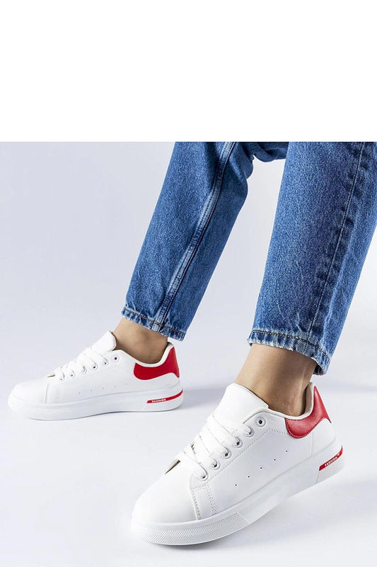 Stylish Leland Sneakers by Solea in elegant white and red, perfect for summer with ventilated design and comfortable fabric.