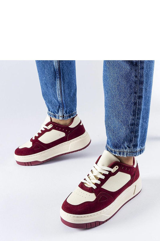 Luxury burgundy and white platform sneakers by Solea, featuring eco leather design for ultimate comfort and style, perfect for summer activities.