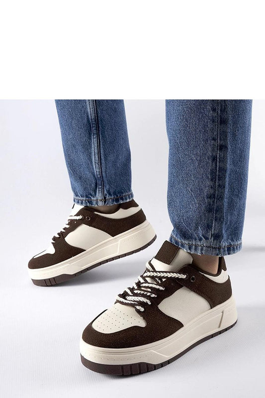 Luxury brown platform sneakers Crim by Solea, crafted from eco leather, showcasing stylish lace-up design and comfortable rubber sole.