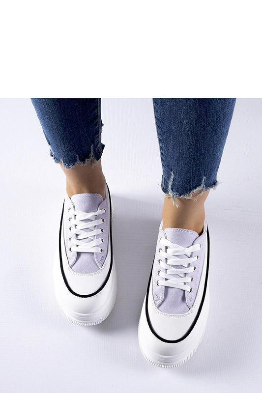 Comfortable and stylish Solea purple platform sneakers, featuring trendy laced closure and breathable rubber material.