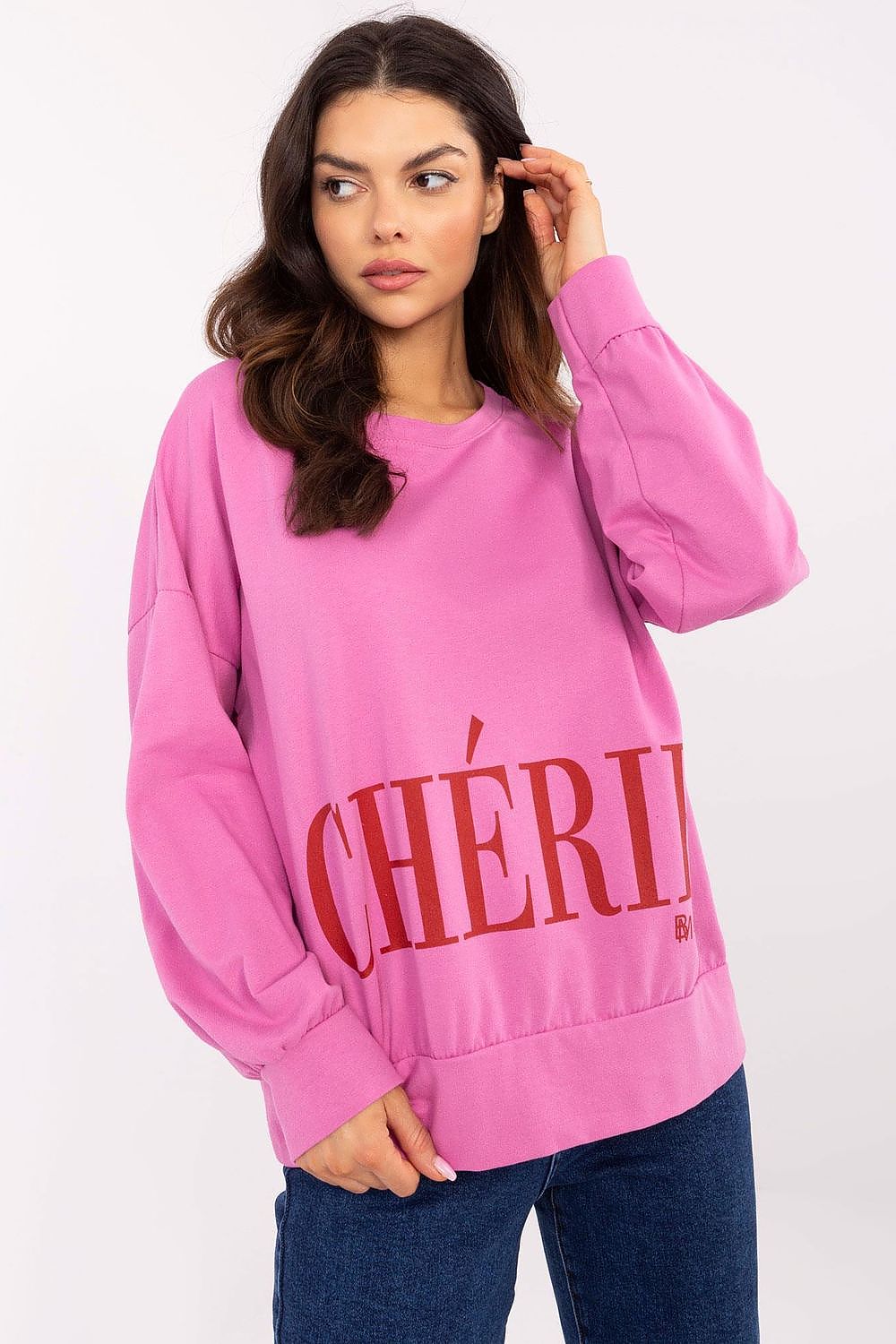 Luxury Italy Moda Women’s Cotton-Blend Sweatshirt in EU 0 / US 2, featuring trendy inscription and comfort fit, perfect for casual and sporty styles.