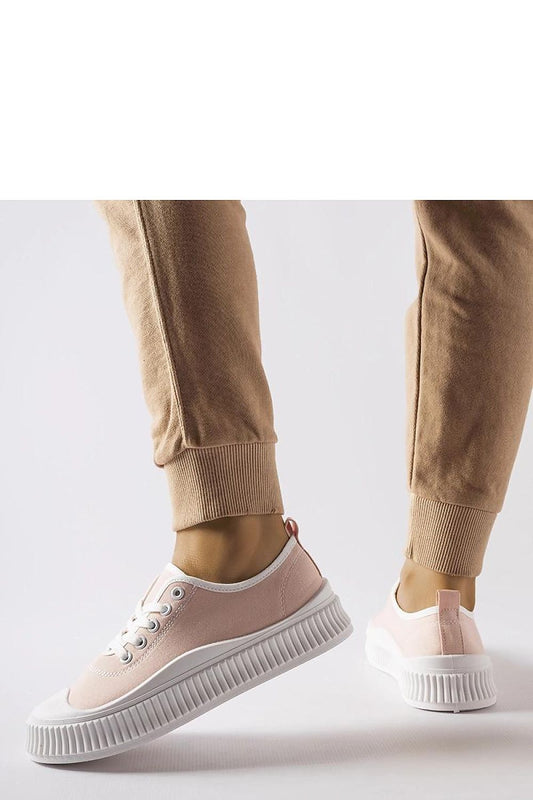 Luxurious low-profile pink platform sneakers from Solea, made with high-quality materials and ideal for comfortable, all-day wear.