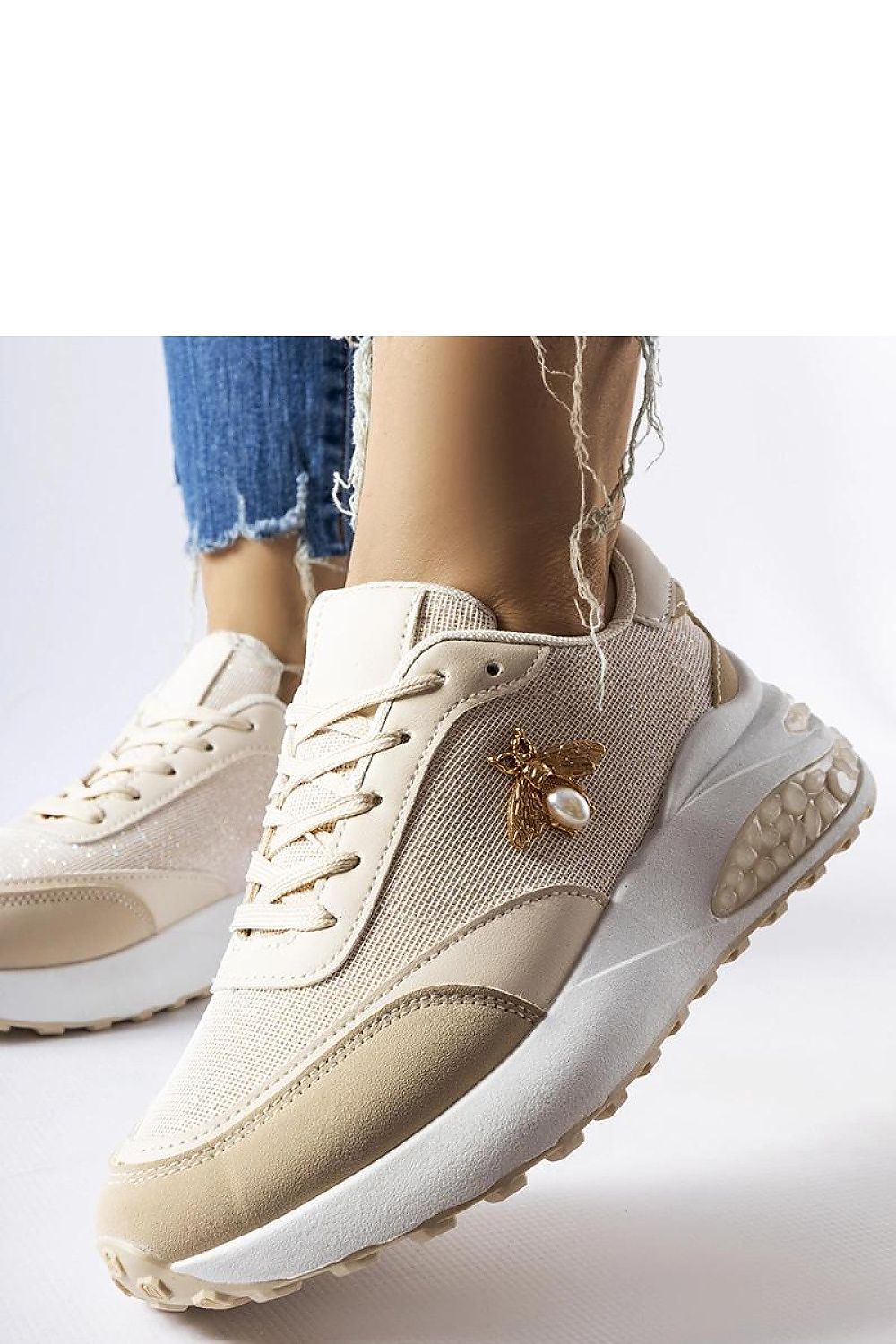 Different angles of Solea Acciano Eco-Leather Sneakers in brown and white, exemplifying a fashionable look suited for everyday wear.