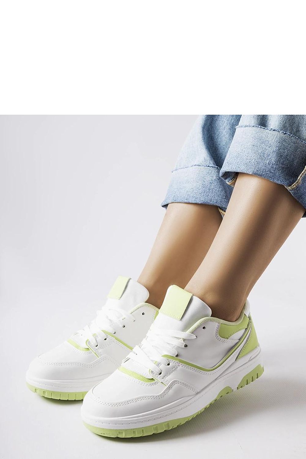 Solea eco-leather white-green Barrette sneakers showcasing a modern and stylish design, perfect for summer casual wear, exemplifying luxury comfort for women.