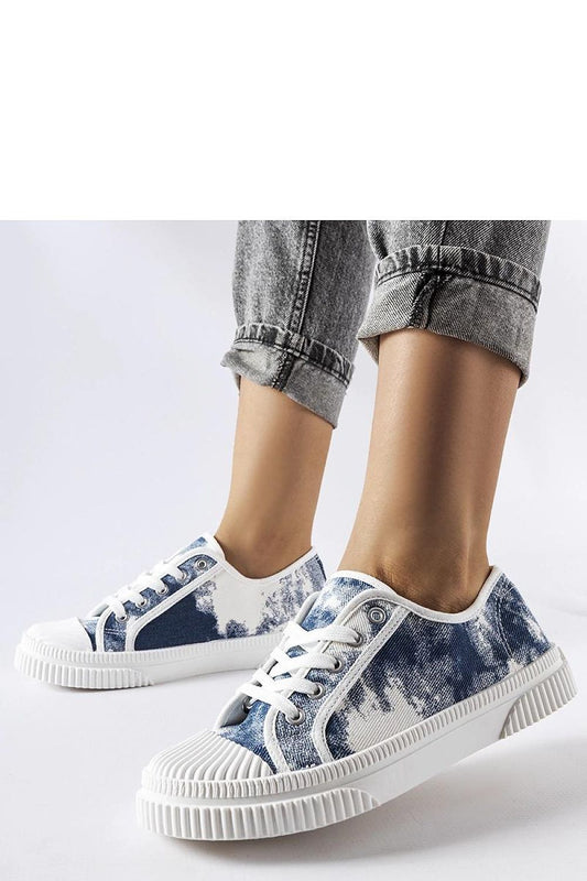 Stylish Clavet women's blue sneakers with a fading effect, showcasing their modern design and round toe, perfect for summer walks.