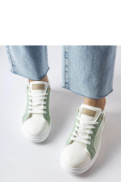 Stylish white and green Palais sneakers for women by Solea, made from eco-leather and designed for comfort and elegance.