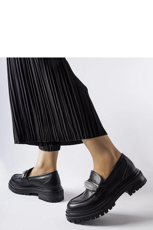 Luxury black eco leather moccasins by Solea with elegant zircon embellishments, perfect for stylish summer wear in sizes EU 36-41.