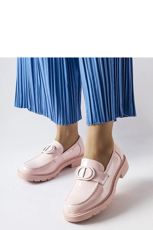 Solea Elegant Pink Patent Moccasins for Women, showcasing a rounded toe design and crafted from high-quality eco-leather, embodying luxury and comfort.