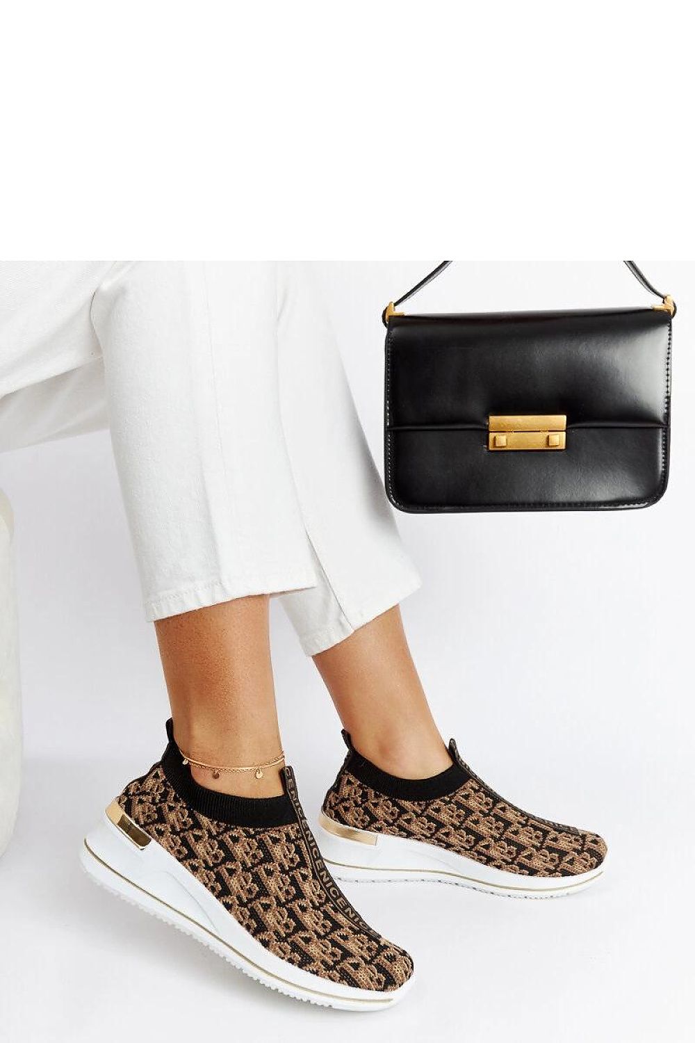 Elegant Solea Black-Brown Slip On Tartano Shoes for Women featuring a stylish medium-height wedge and round toe design, perfect for summer outings.