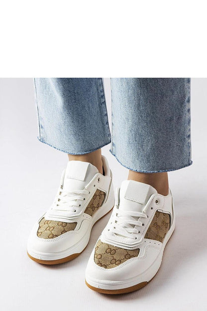 Solea Isidora white eco leather sneakers with lace-up closure, showcasing modern design and monogram embellishment, perfect for summer style.