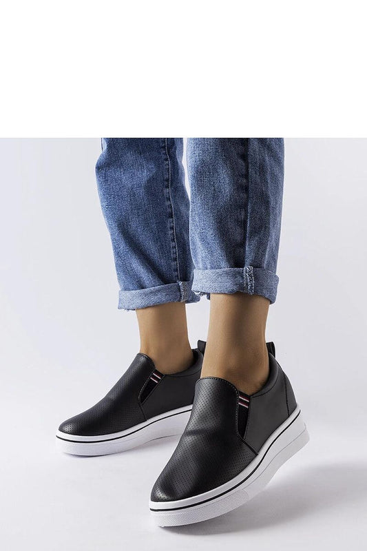 Dionisia Black Eco Leather Wedge Sneakers for Women by Solea, showcasing elegant design and a 6cm heel, perfect for stylish and comfortable everyday wear.