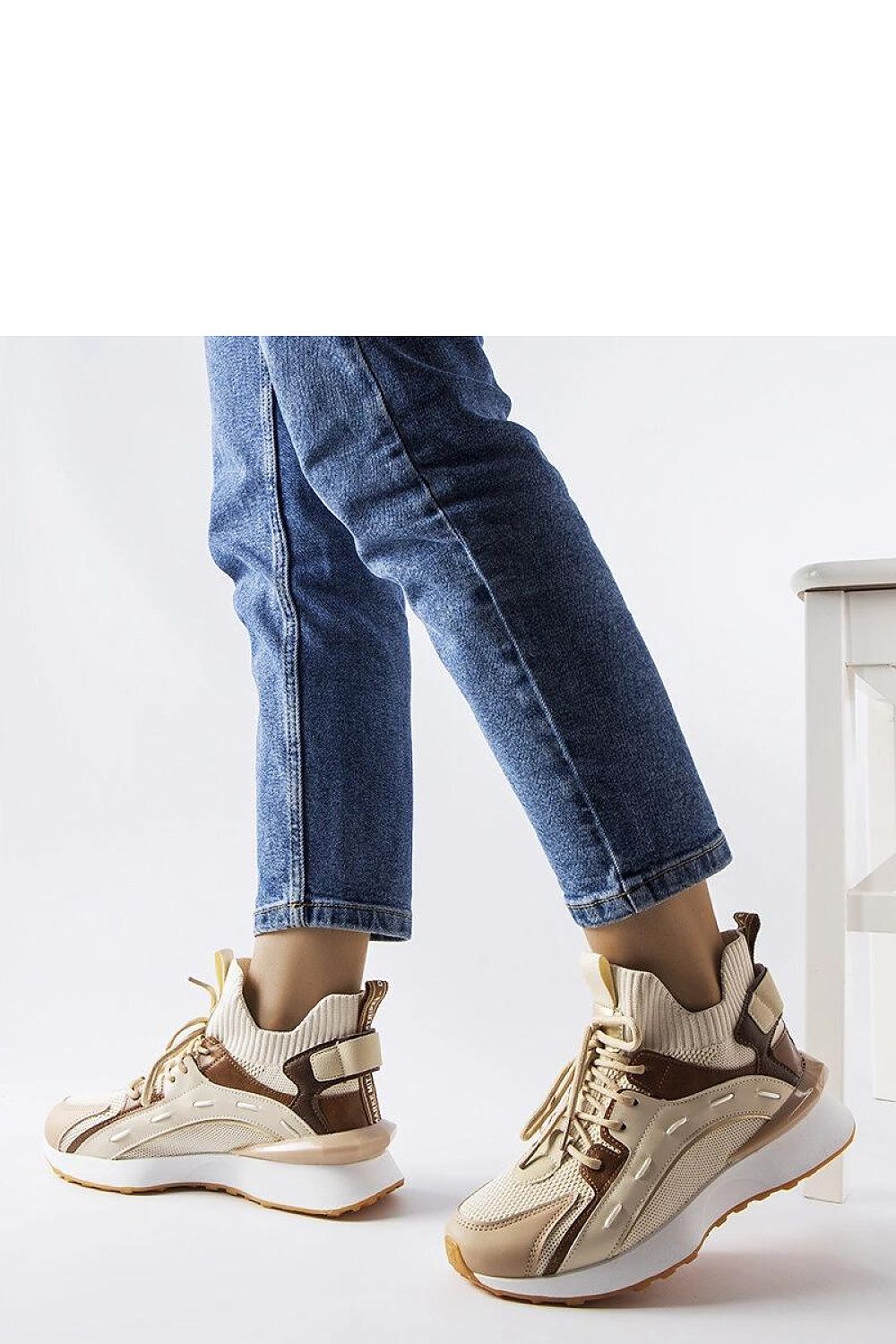 Solea Women's Beige Sports Sneakers displayed outdoors, perfect for spring and summer, offering a blend of style, comfort, and durability.