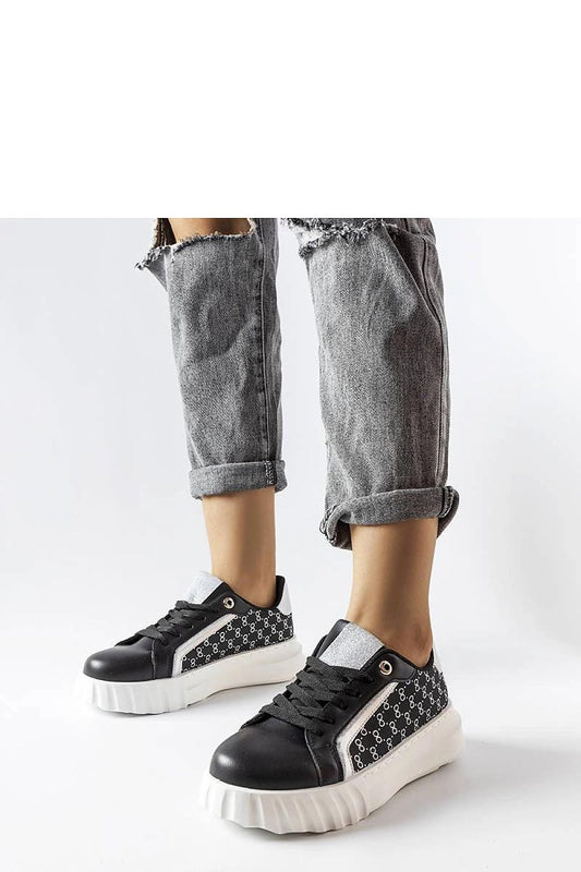 Black Eco Leather Giuseppe Platform Sneakers by Solea, featuring a chic lace-up design and a modern 4 cm heel for a stylish streetwear look.