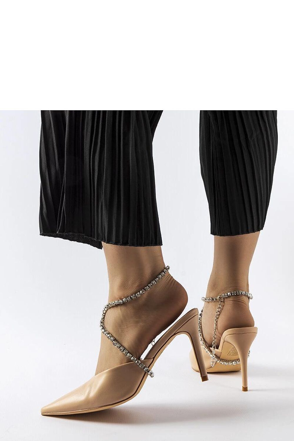 Elegant beige high heel pumps by Solea in eco leather, featuring a sophisticated 10 cm stiletto heel, perfect for stylish summer occasions.