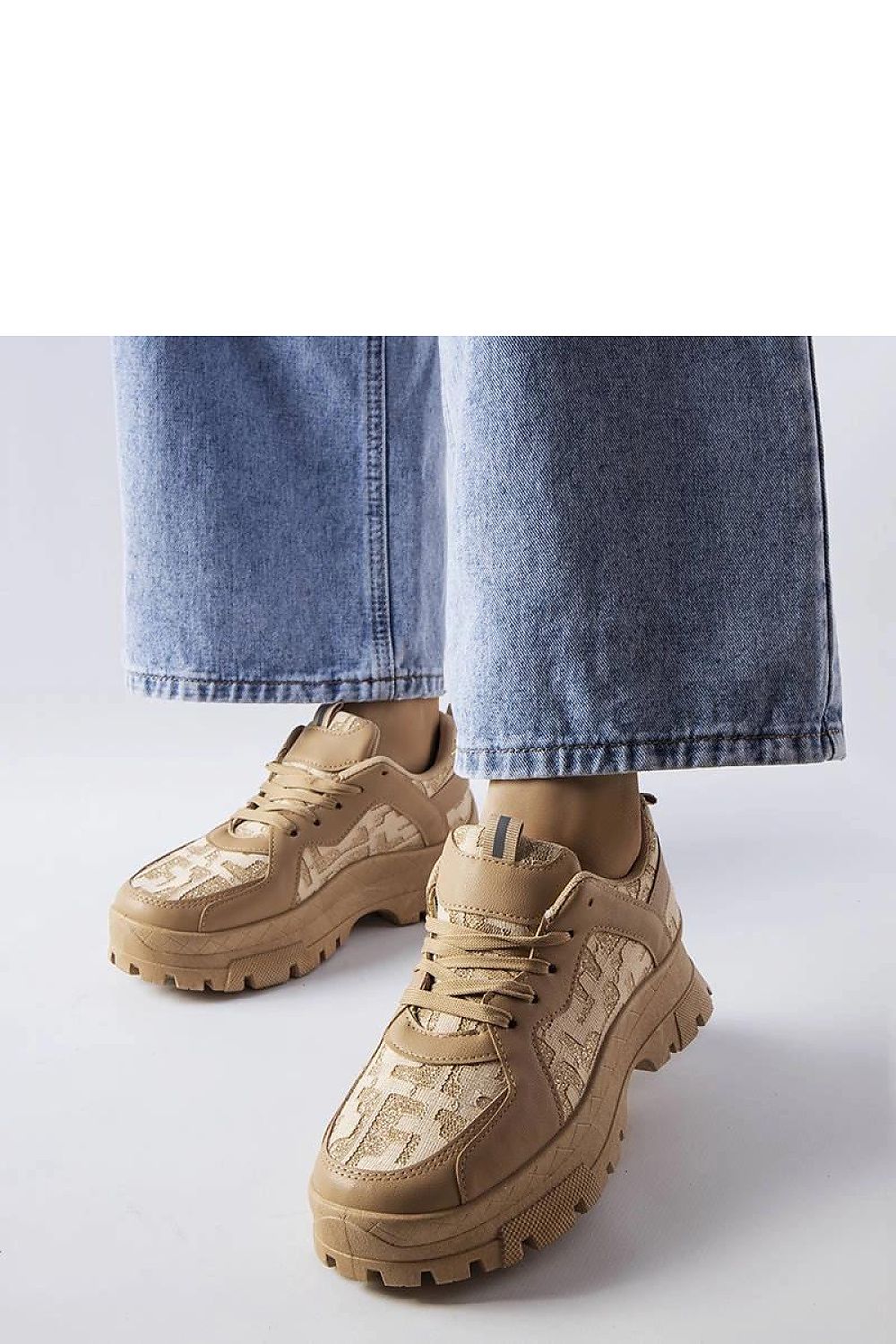 Brunswick dark beige chunky sneakers in eco-leather by Solea, showcasing modern style and comfort with a lightweight design, perfect for summer wear.