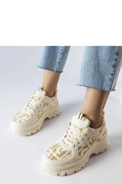 Luxurious beige eco-leather sneakers Brunswick for women by Solea, showcasing a stylish design with a round toe and elegant 5 cm heel, perfect for summer elegance.