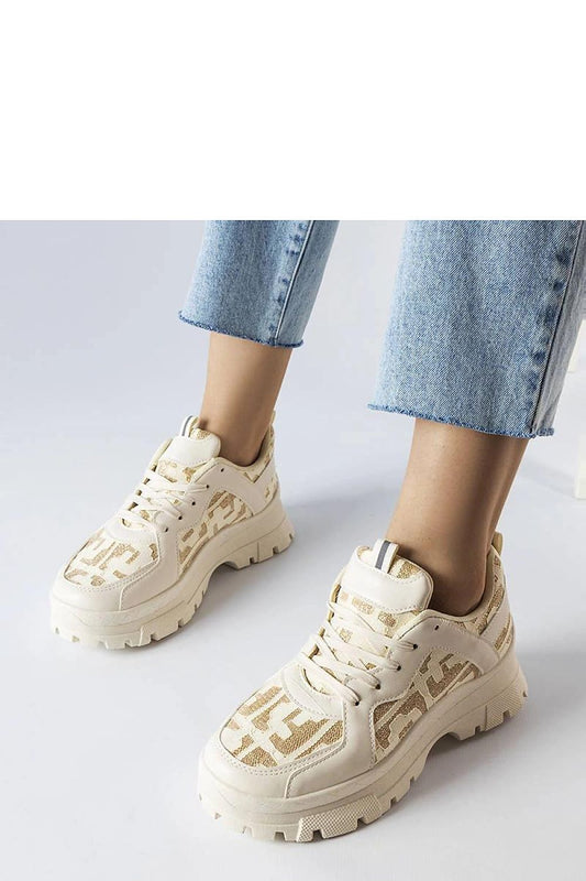 Luxurious beige eco-leather sneakers Brunswick for women by Solea, showcasing a stylish design with a round toe and elegant 5 cm heel, perfect for summer elegance.