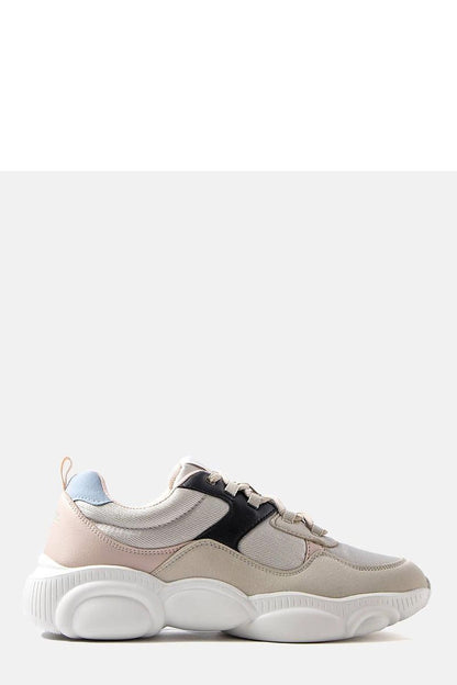 Lee Cooper luxury beige sneakers for women, stylish lace-up sports shoes designed for comfort and stability, perfect for spring outdoor activities, from Solea.