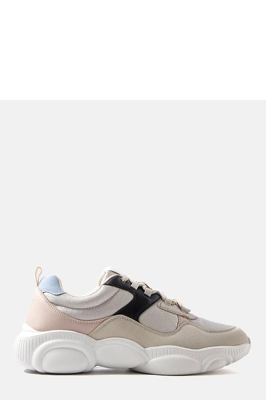 Lee Cooper luxury beige sneakers for women, stylish lace-up sports shoes designed for comfort and stability, perfect for spring outdoor activities, from Solea.