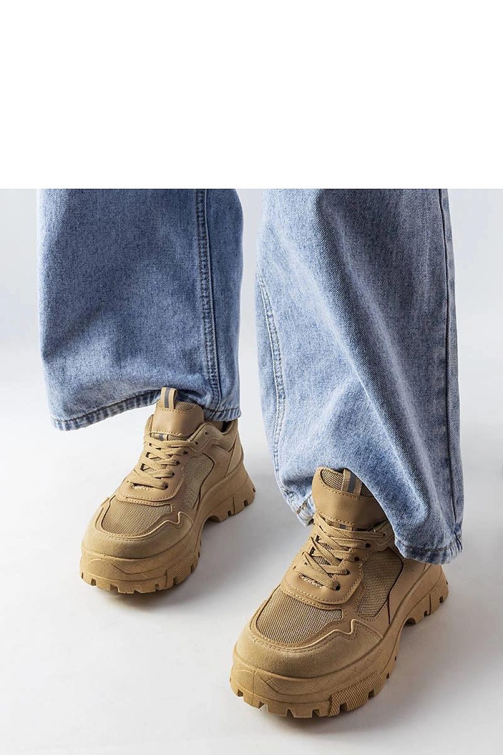 Fashionable dark beige lace-up sneakers for women by Solea, combining functionality and trendy design for every active occasion.