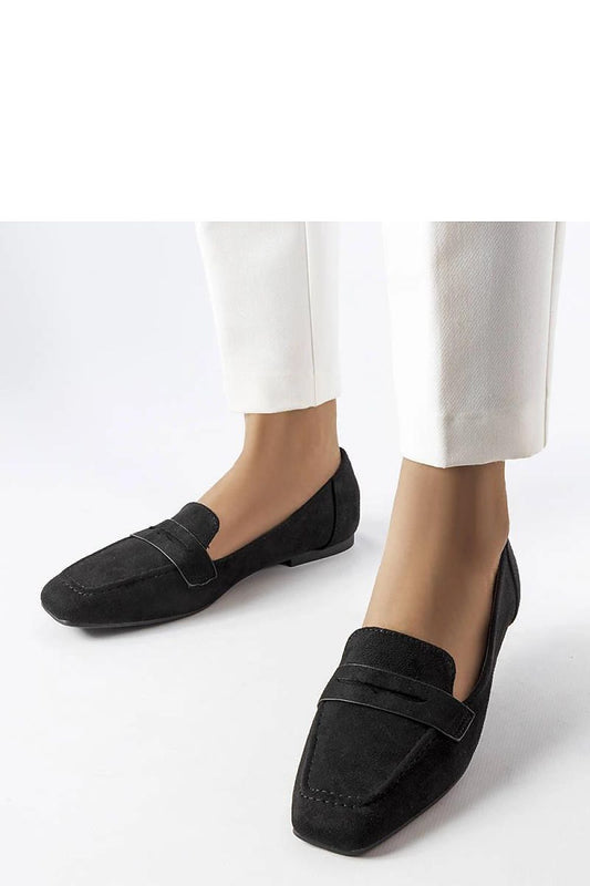 Elegant black eco-leather moccasins by Solea, showcasing a refined slip-on design, perfect for stylish summer outfits in EU sizes 36-41.
