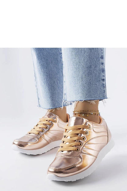 Luxurious Solea Golden Quessy Summer Sneakers featuring a low profile design and white rubber sole, ideal for stylish summer wear.