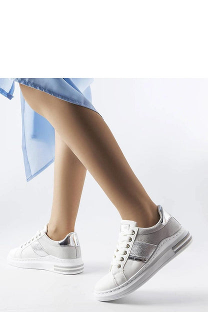 Solea white women's sneakers with pink details, highlighting their fashionable round toe and lace-up closure for a perfect fit.