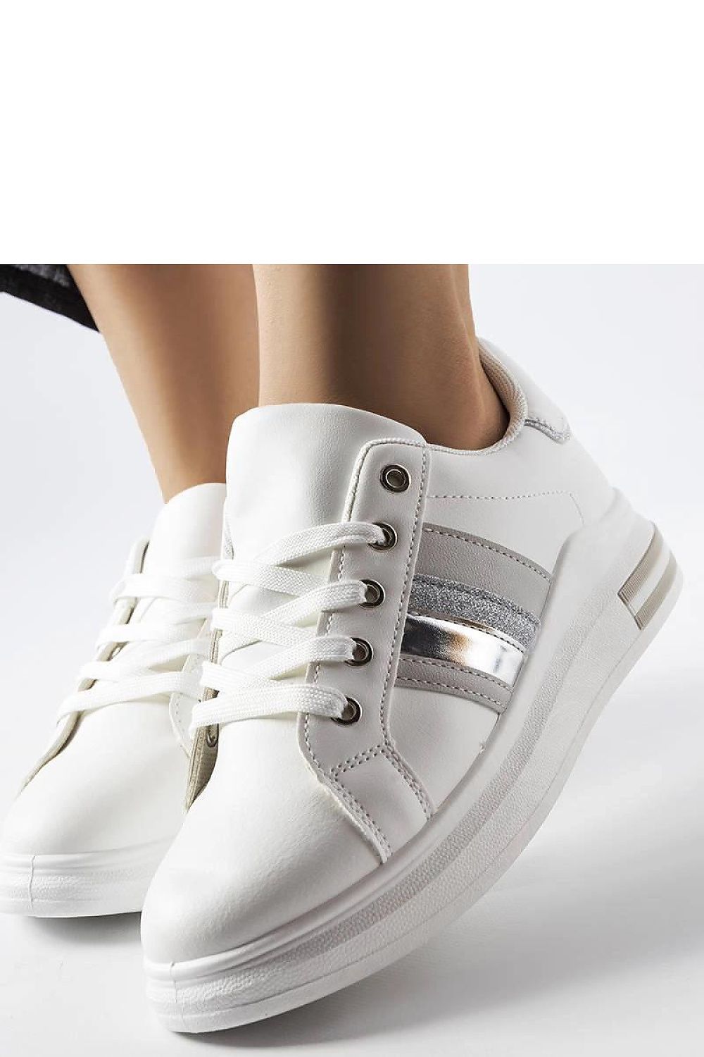 Solea Rhinestone Platform Sneakers on a model, exemplifying a trendy summer look with a comfortable fit for any occasion.