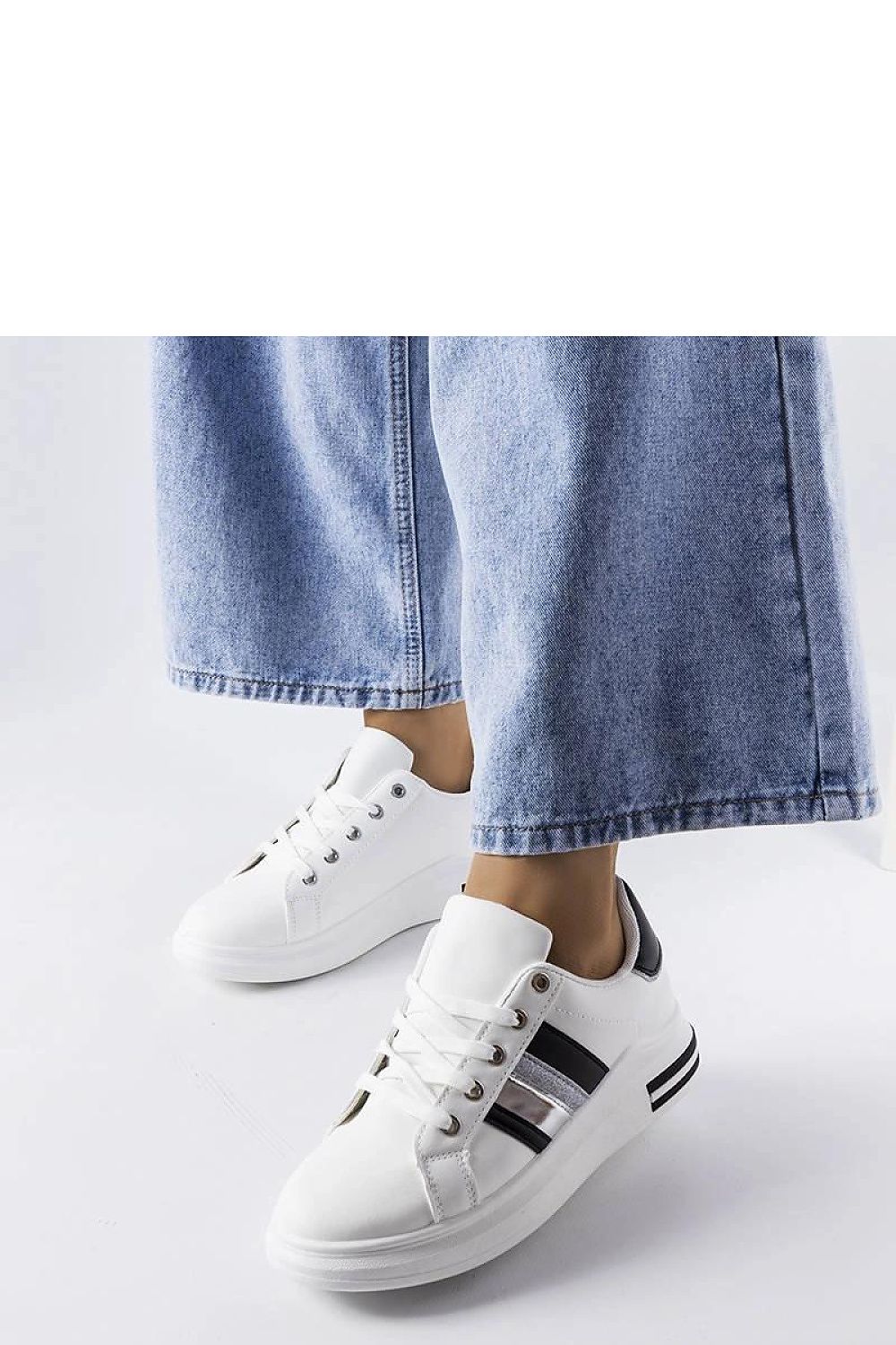 Solea elegant black and white rhinestone platform sneakers showcasing modern design and luxurious style, perfect for summer wear.