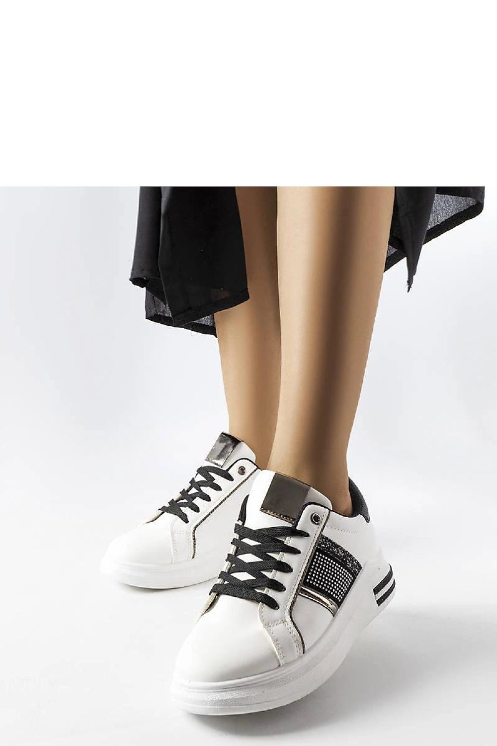 Fashionable beige rhinestone-embellished sneakers for women by Solea, showcasing a modern design perfect for summer wear.