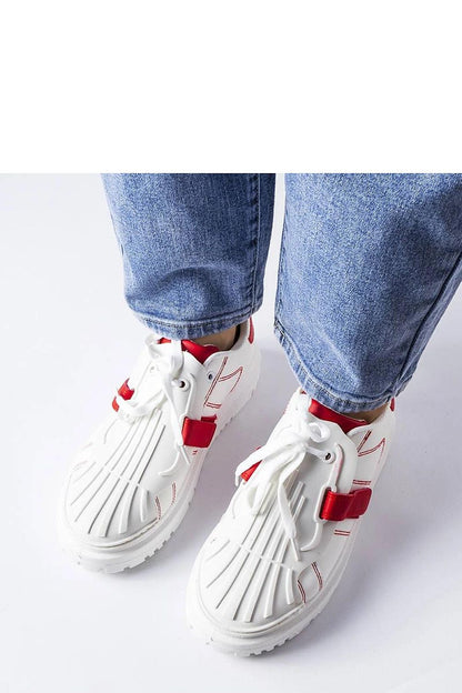 Luxury Solea Women's White-Red Platform Sneakers, trendy summer footwear with a modern design, featuring a comfortable rubber sole and stylish colour scheme, available in EU sizes 36-41.