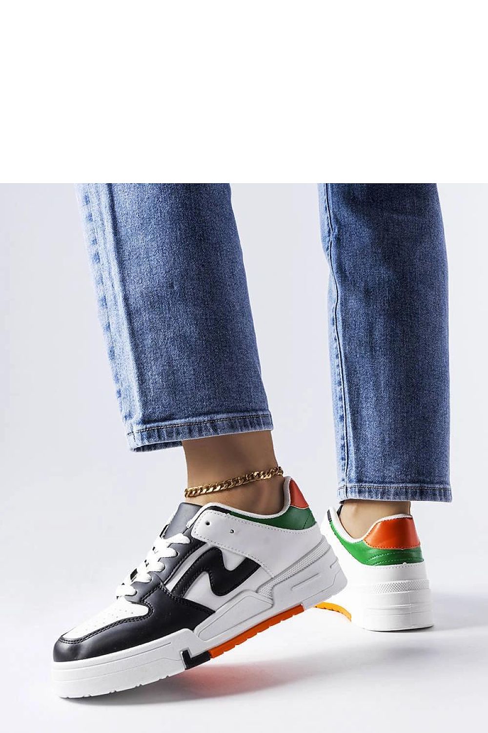 Solea luxury black and white sneakers with thick rubber sole, designed for summer comfort in sizes EU 36-41.