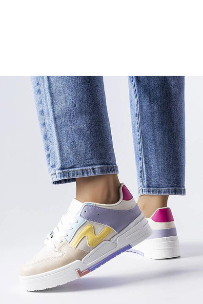 Elegant Solea beige-blue platform sneakers, showcasing a 4 cm heel height, perfect for summer fashion and casual outings.