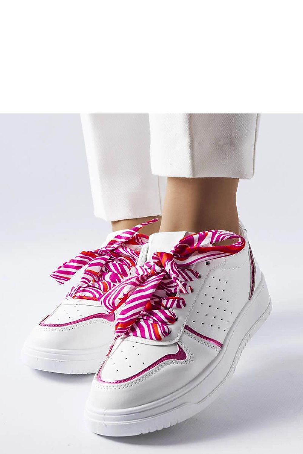 Luxury white Pryor sneakers with elegant ribbon lace detail, designed by Solea, perfect summer footwear for chic style.