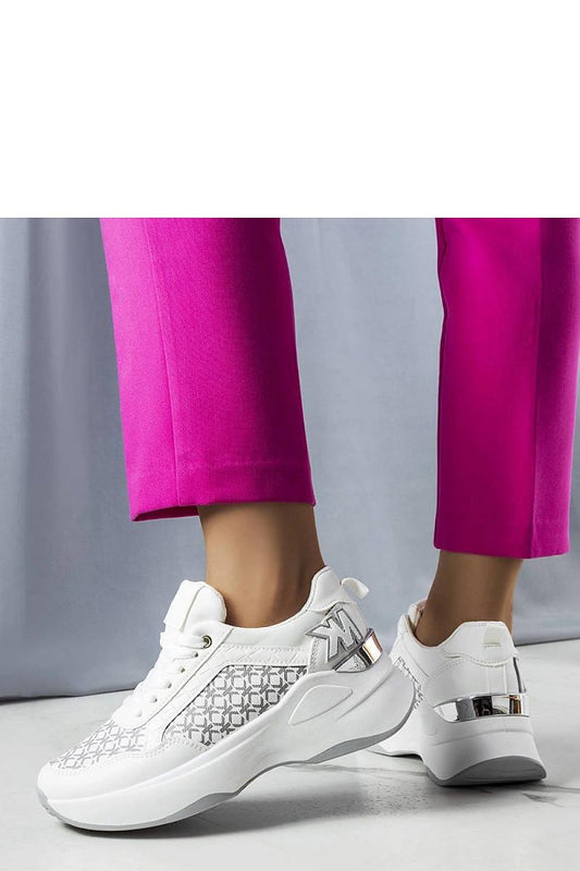 Luxury white sneakers with Margie monogram by Solea, showcasing a stylish summer design perfect for EU sizes 36-41.