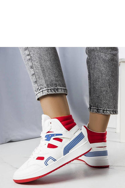 Solea high-top sneakers Marjorie in elegant white leather with a striking red rubber sole, showcasing superior craftsmanship and stylish comfort.