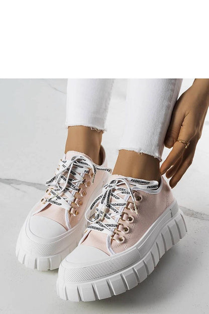 Elegant close-up of Solea Toni Pink Platform Sneakers, showcasing the intricate stitching and comfortable design, perfect for trendy summer outfits.