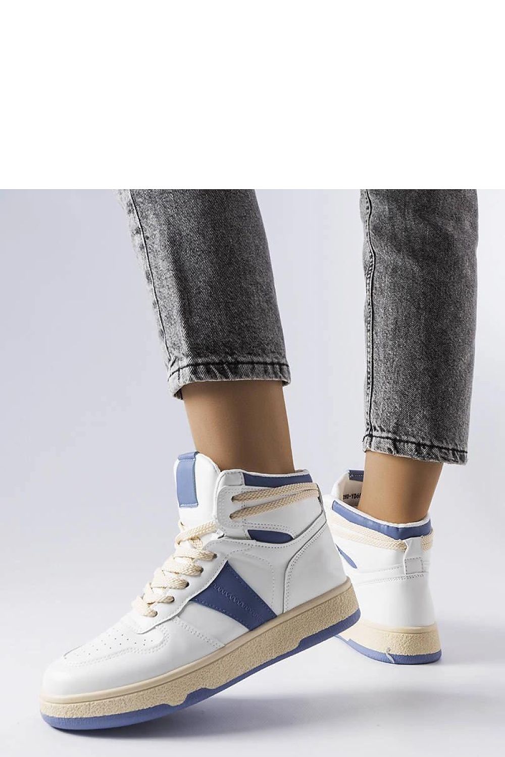 Solea blue high-top sneakers showcasing elegant design and comfort, perfect for versatile summer outfits.
