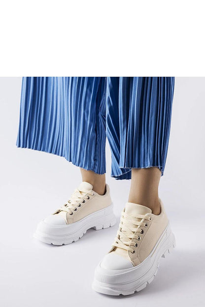 Solea Beige High Platform Sneakers in eco leather showcasing a stylish design perfect for trendy summer footwear, US sizes 5.5 to 10.5.