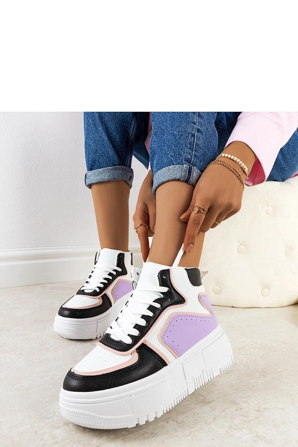 Stylish black-purple ankle sneakers for women by Solea, featuring a modern design and lace-up closure, ideal for summer fashion.