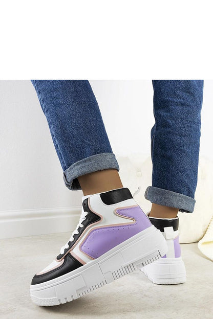 Elegant black-purple ankle sneakers for women by Solea, showcasing a luxurious design suitable for summer wear, featuring a lace-up closure and stylish white rubber sole.