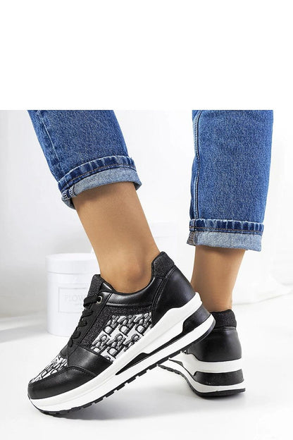 Aloisia Eco-Leather Sneakers for Women by Solea - Elegant black lace-up trainers with a stylish design, showcasing the perfect blend of comfort and fashion.