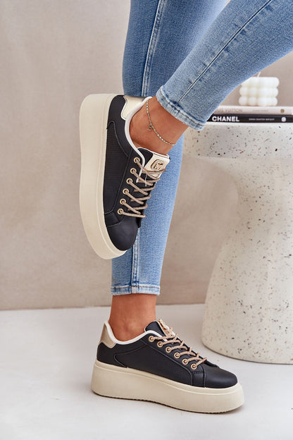 Chic women's sport sneakers made from eco leather with a platform by Step in Style, perfect for casual and daring outfits.