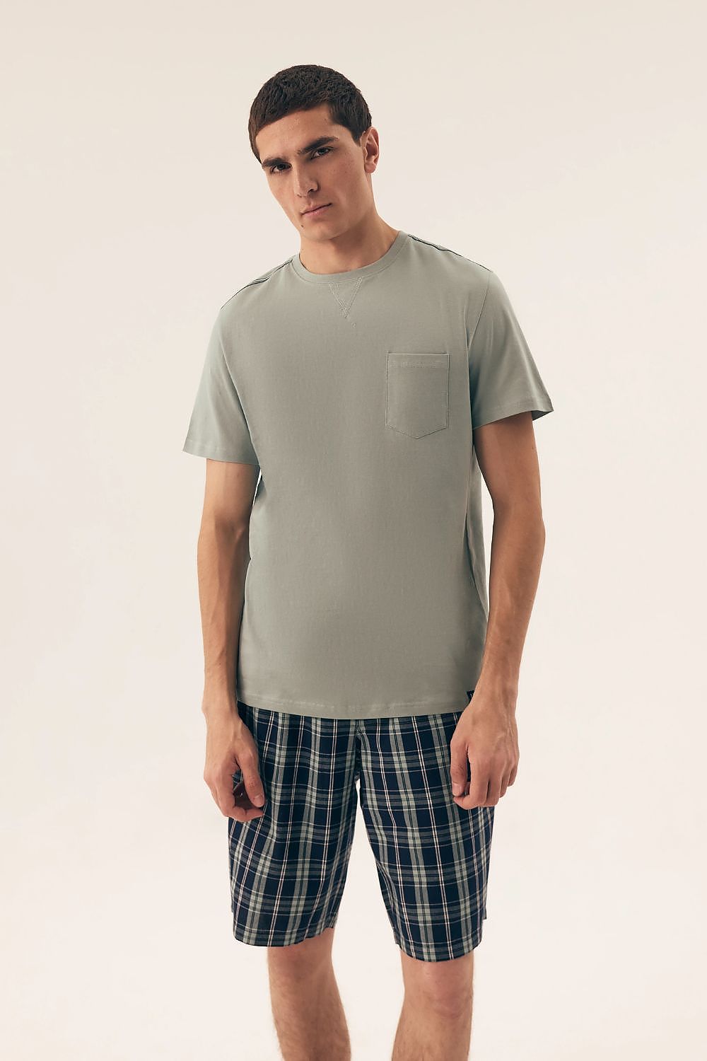 Luxurious Henderson Men's Cotton Pajama Set featuring a trendy print, designed for ultimate comfort and relaxation, packaged elegantly for gifting.
