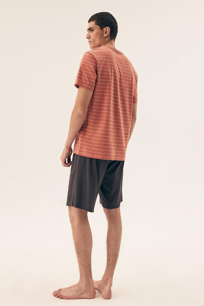 Elegant Henderson Men's Cotton Pyjamas Set in stylish design, showcasing soft and breathable fabric ideal for a restful sleep.