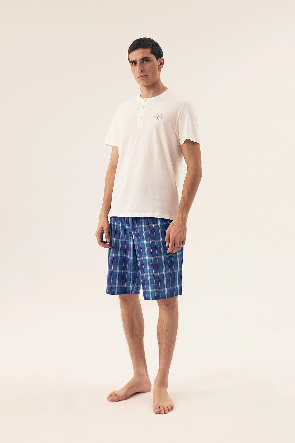 Luxurious Henderson Men's Cotton Pajama Set featuring a trendy print, designed for ultimate comfort and style, perfect for a good night's sleep.