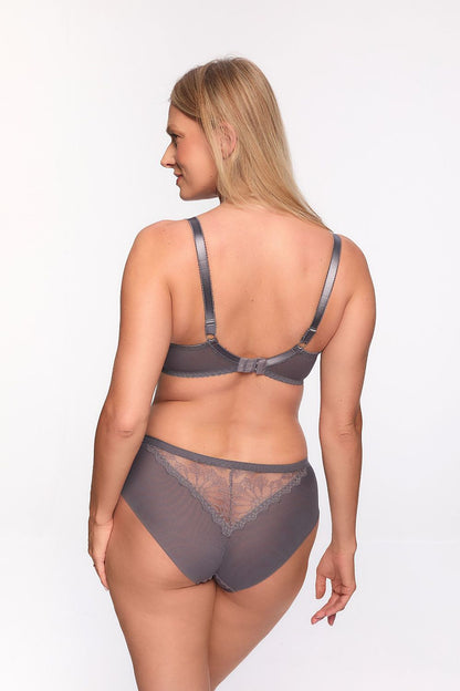 Elegant Semi-Soft Gaia Bra by Gaia, showcasing intricate lace design, adjustable straps, and premium comfort, perfect for shaping the bust elegantly.