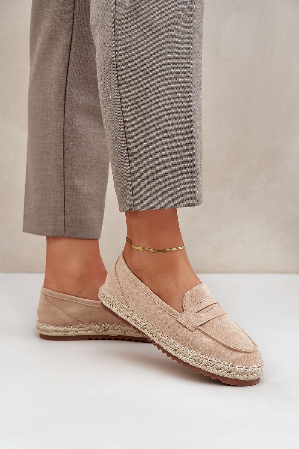 Elegant eco-suede espadrilles for women by Step in Style, featuring a stylish jute braid detail perfect for warm weather.
