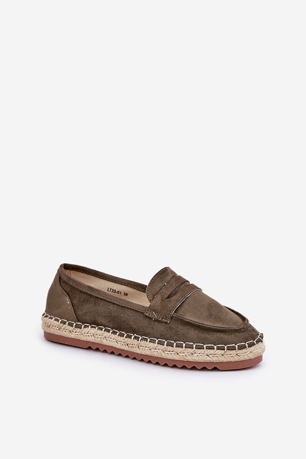 Flat sole eco-suede espadrilles for women by Step in Style, detailed with jute and crafted for all-day comfort and style.